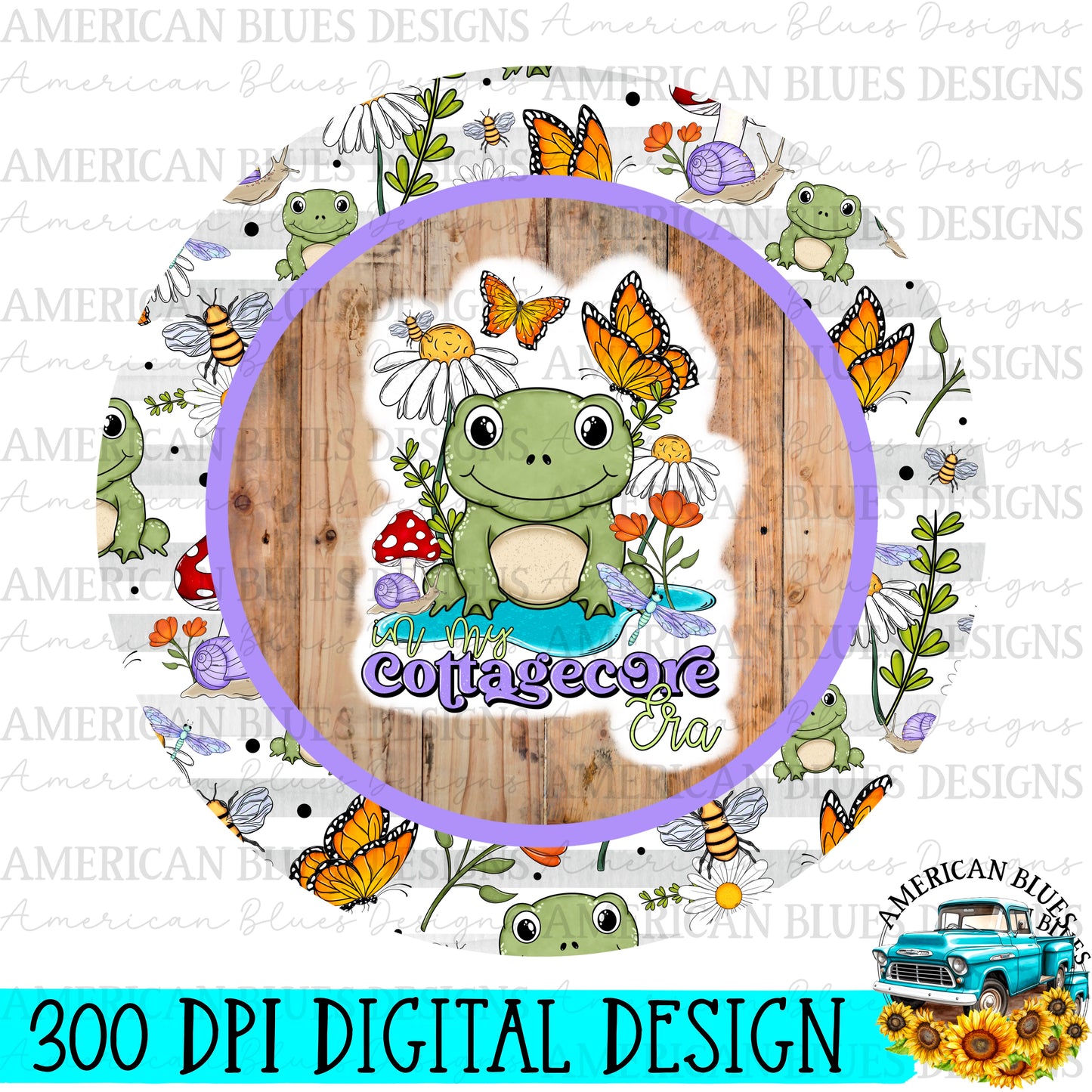 Cottagecore Era car coaster digital design | American Blues Designs