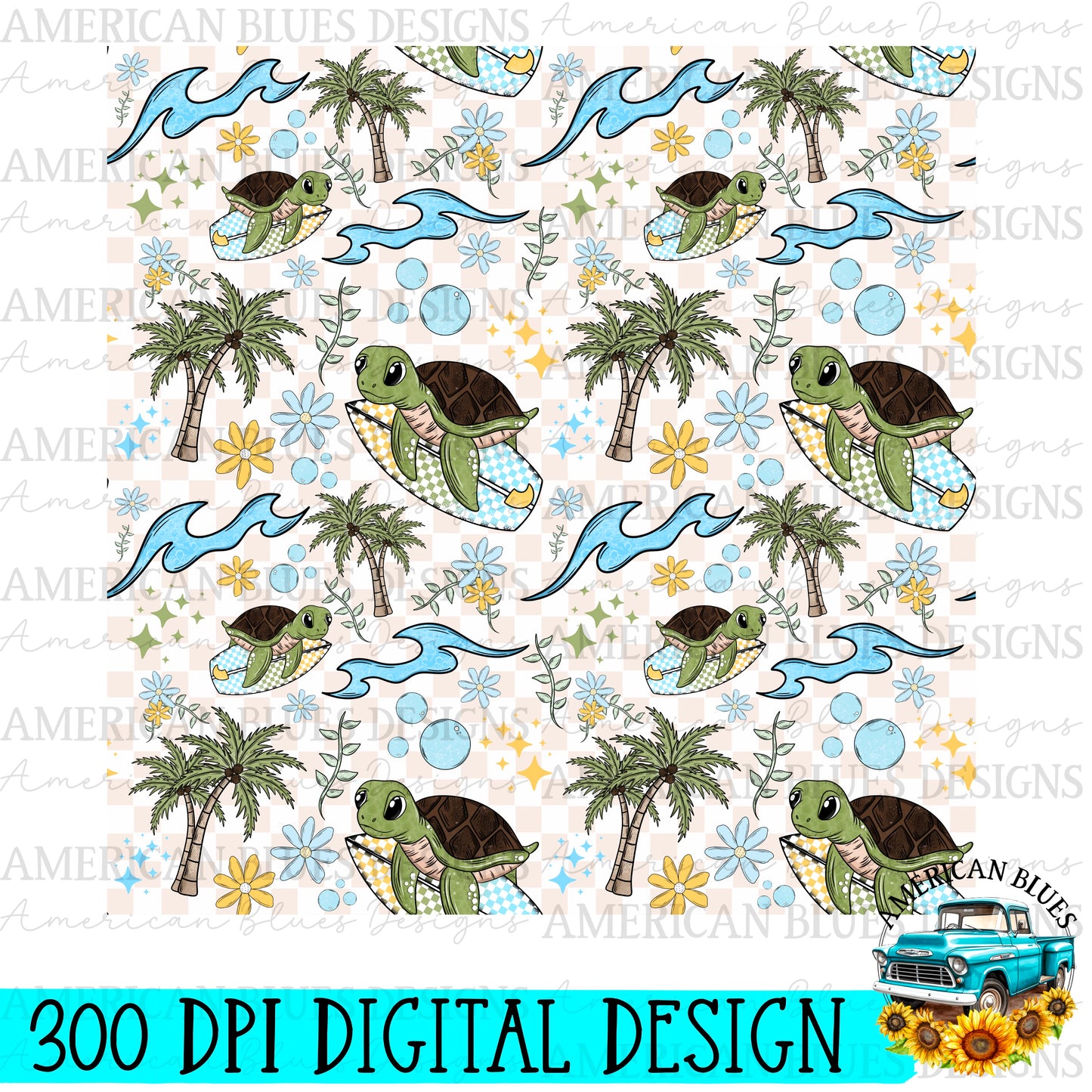 Go with the flow seamless pattern digital design | American Blues Designs