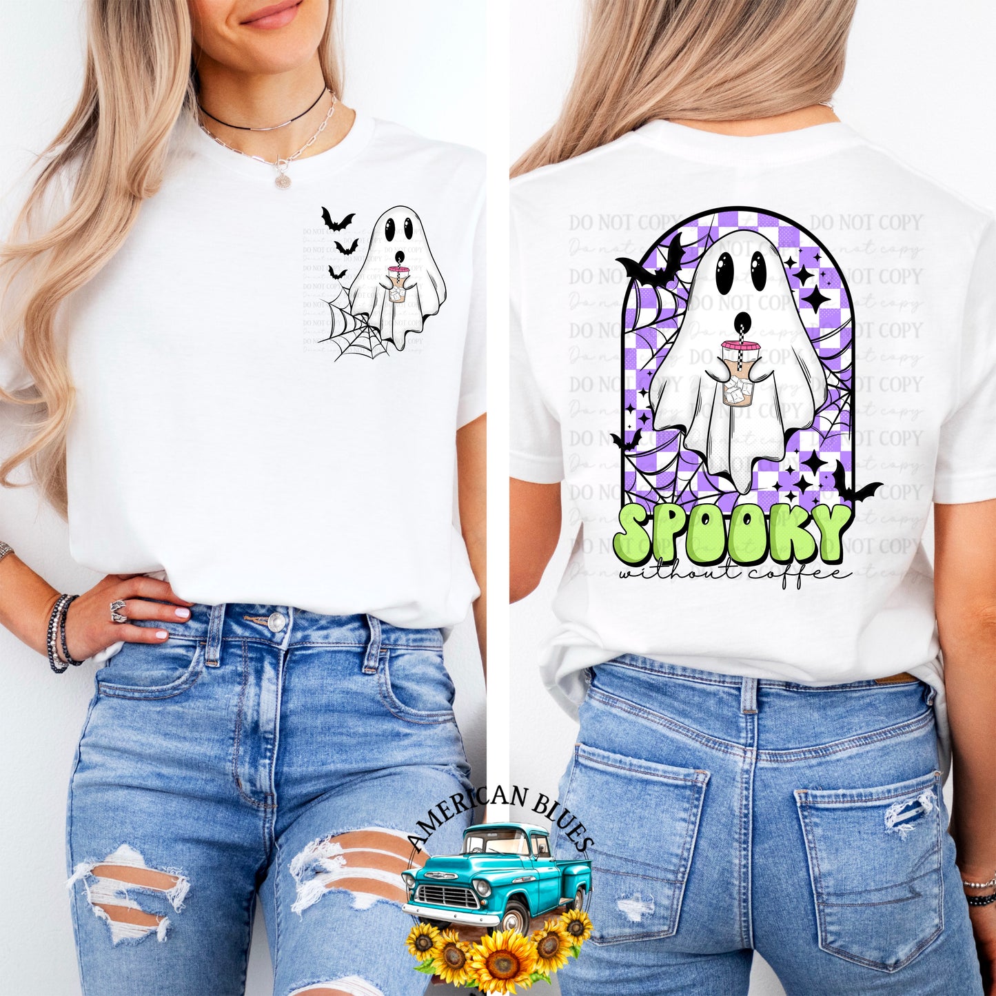 Spooky without coffee digital design | American Blues Designs