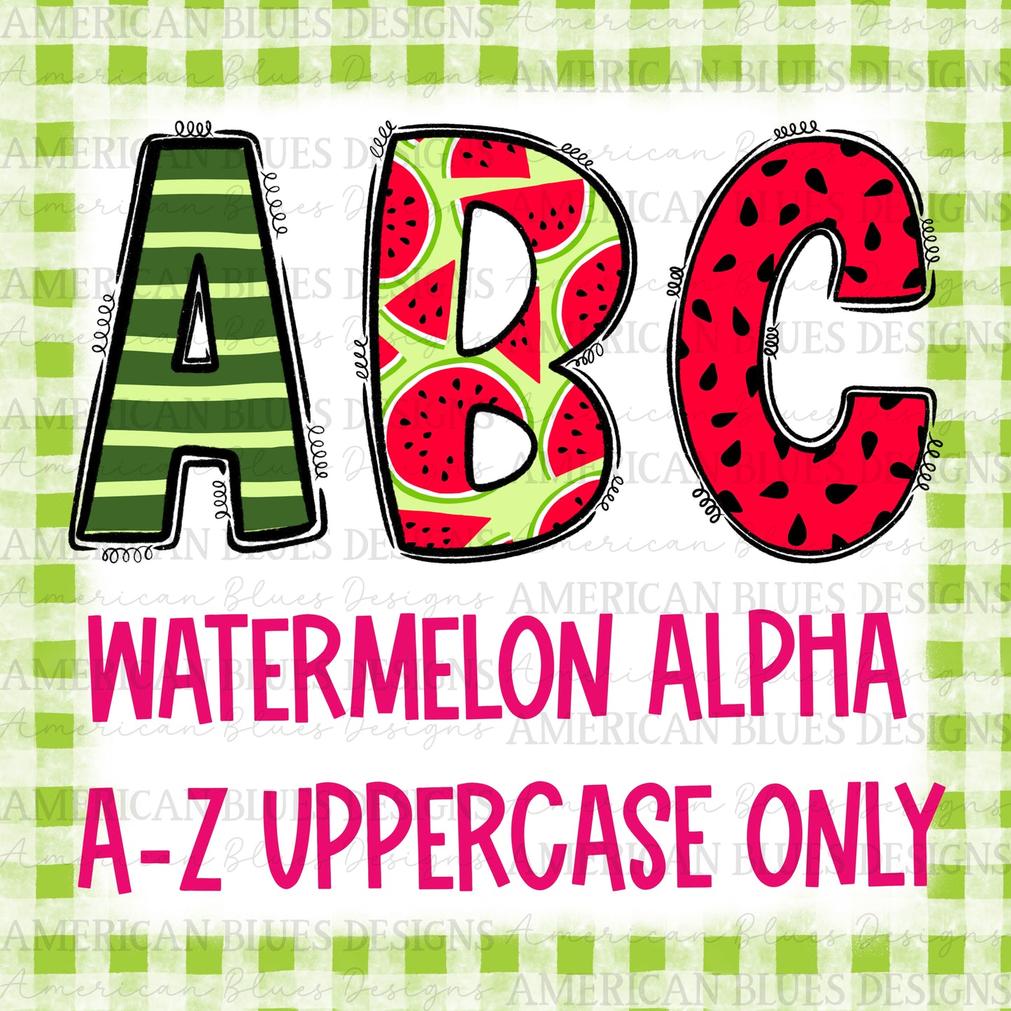 Watermelon Doodle Alpha Set | American Blues Designs