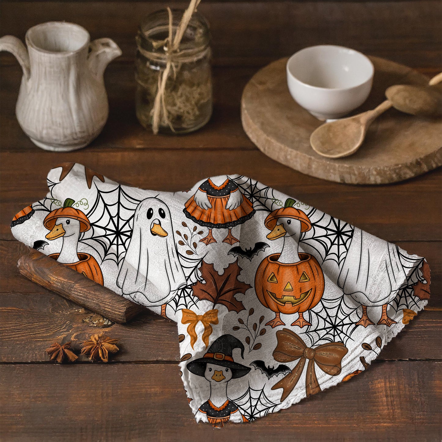 Spooky Goose seamless pattern