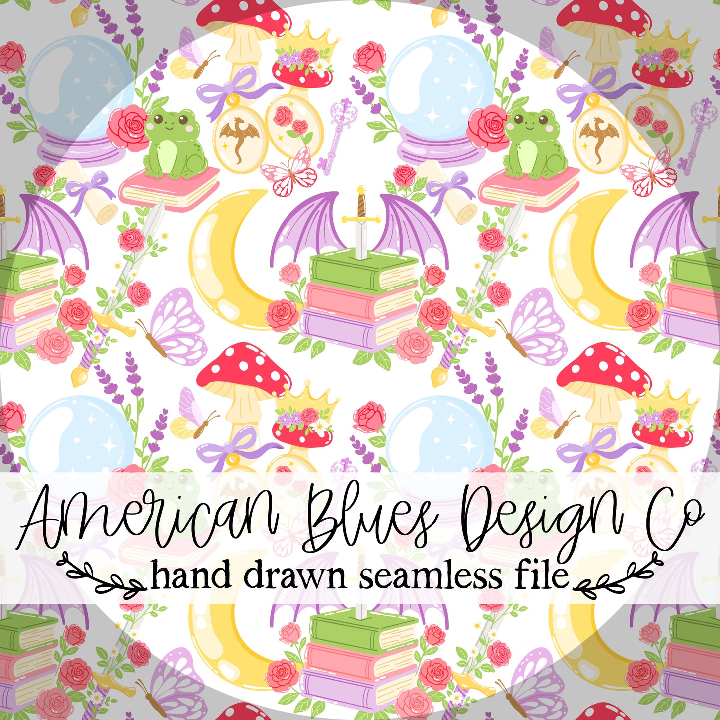 Whimsical Fantasy Bookish seamless