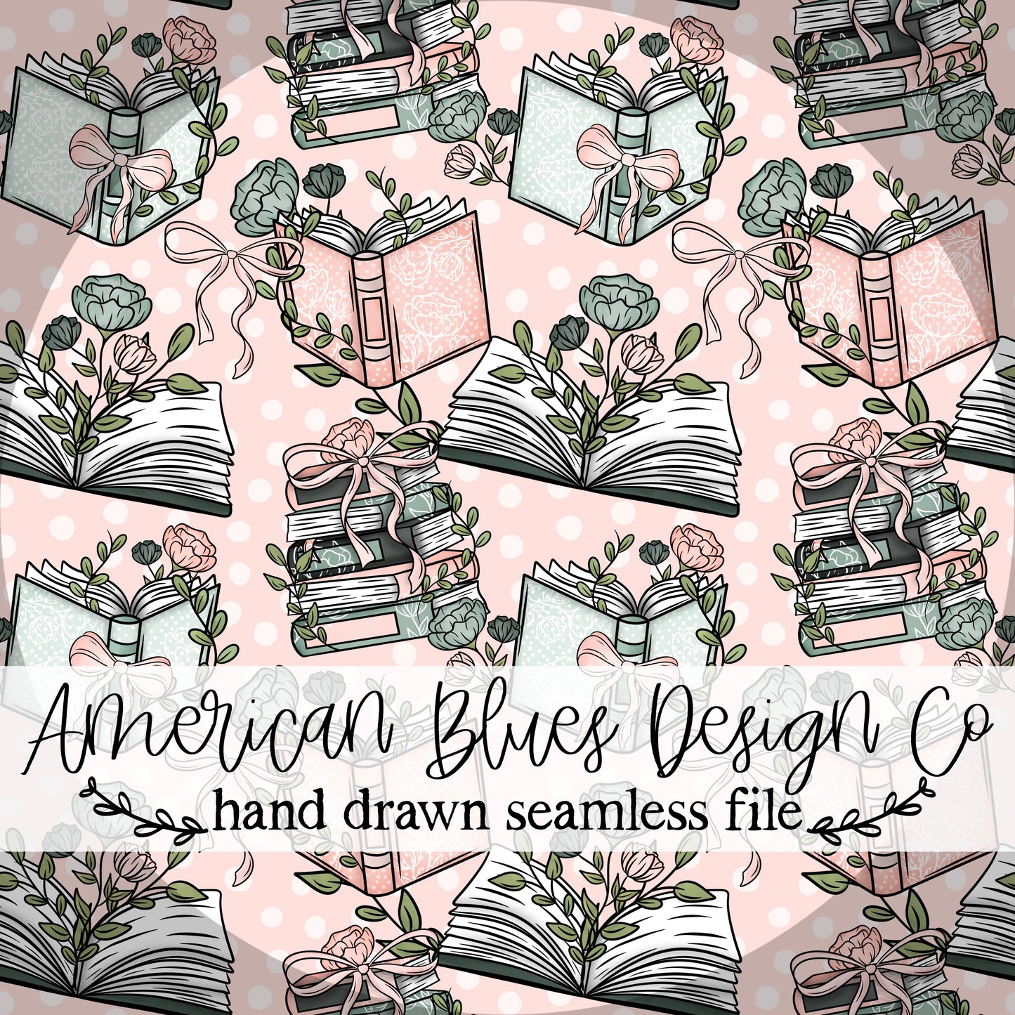 Floral Books seamless