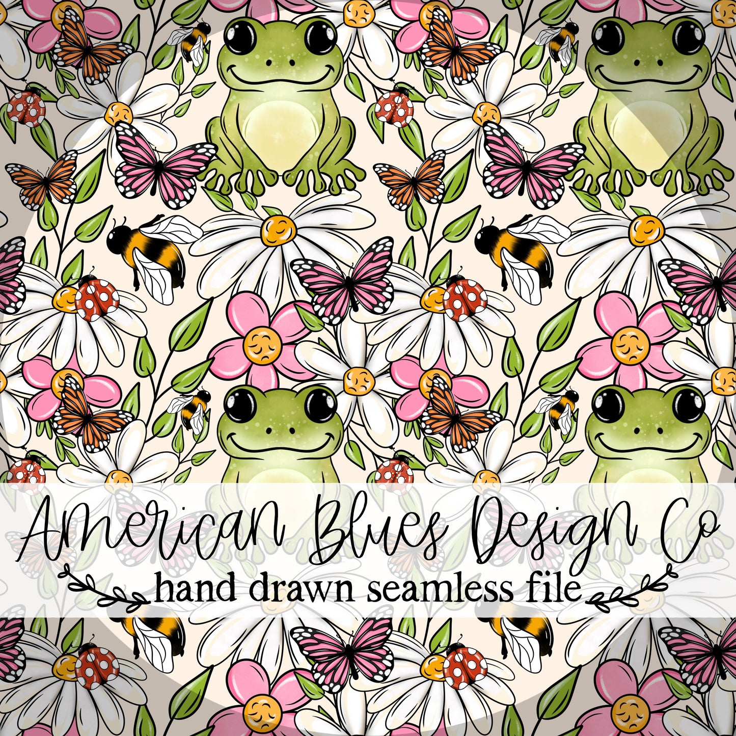 Frogs & Butterflies seamless