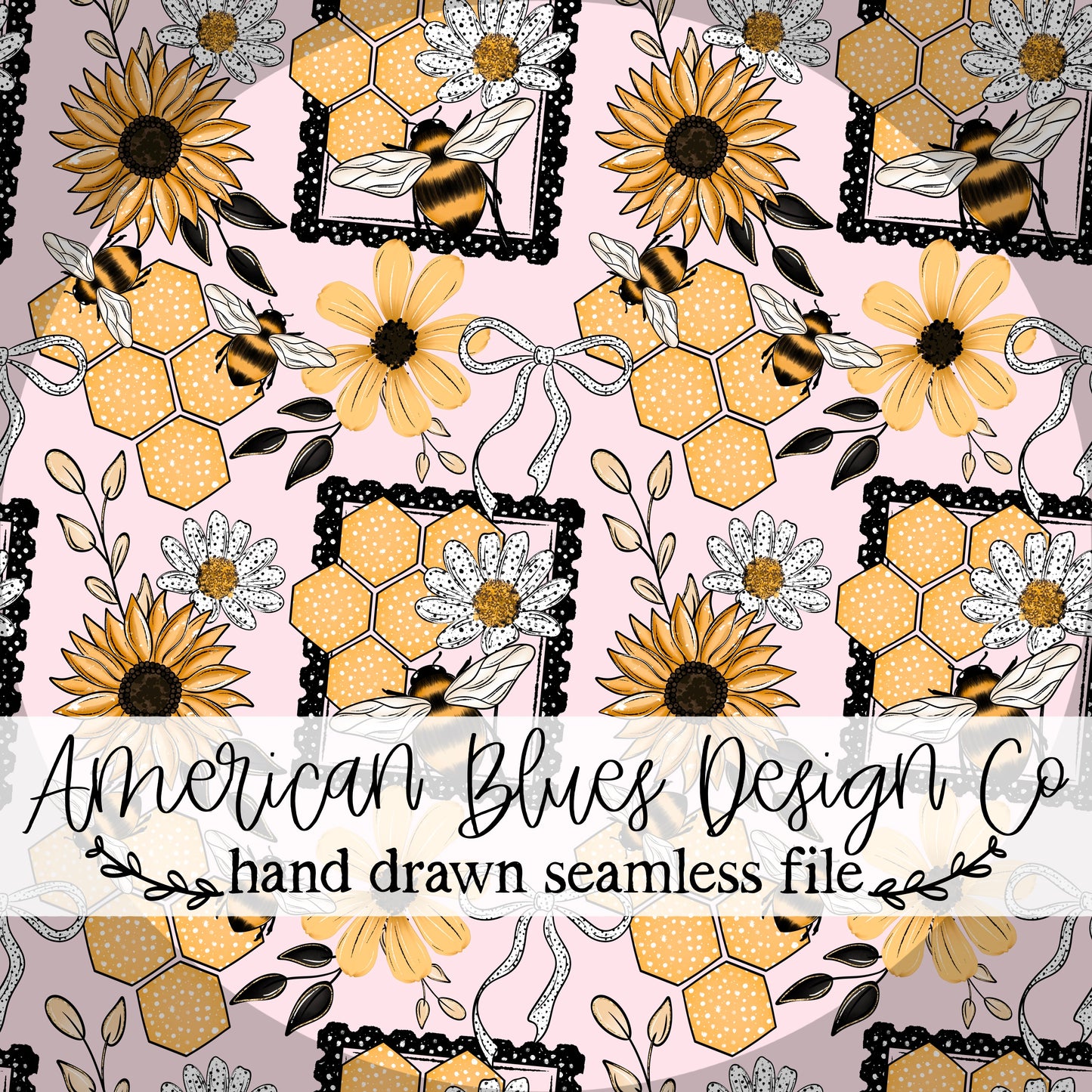 Honey Bee Stamp seamless