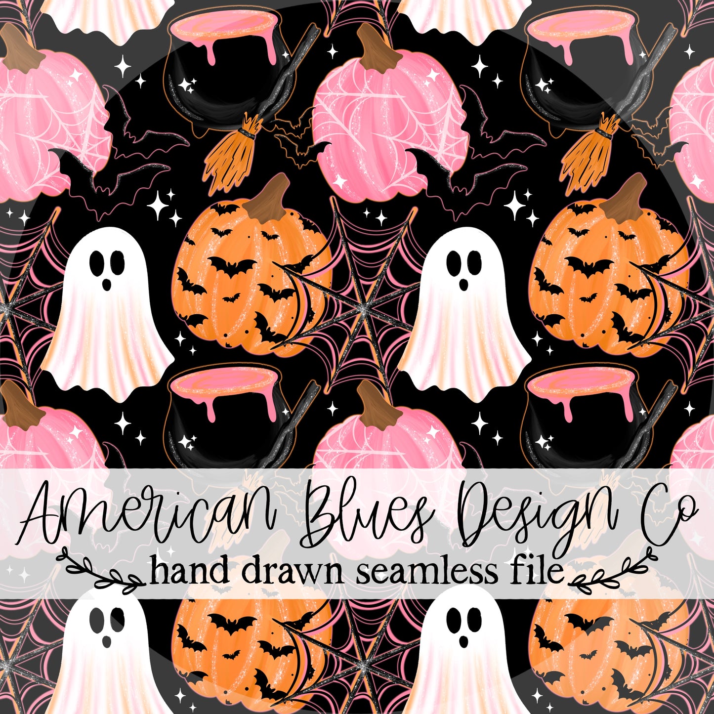 Bubblegum Boo seamless pattern
