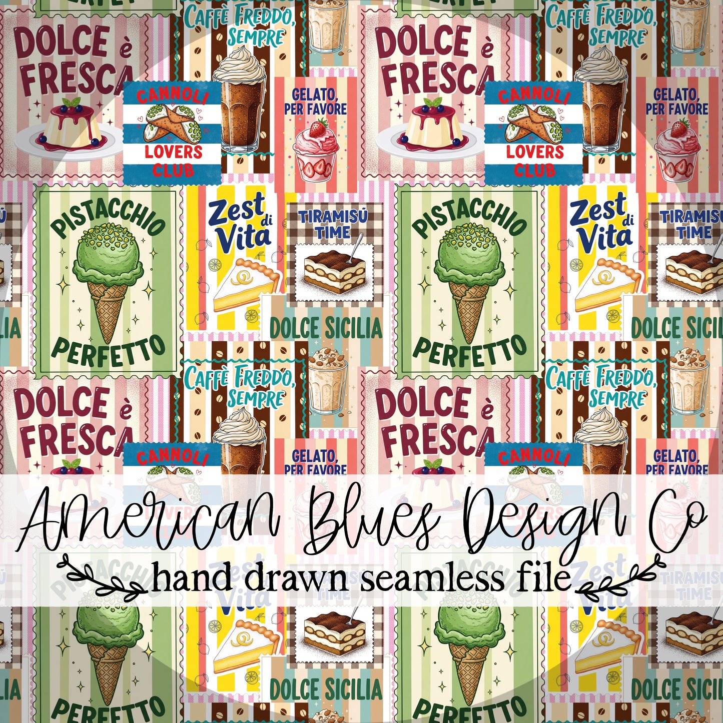 Gelato Social Club seamless pattern