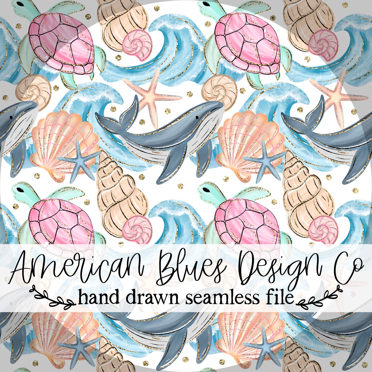 Seaside Whimsy seamless pattern