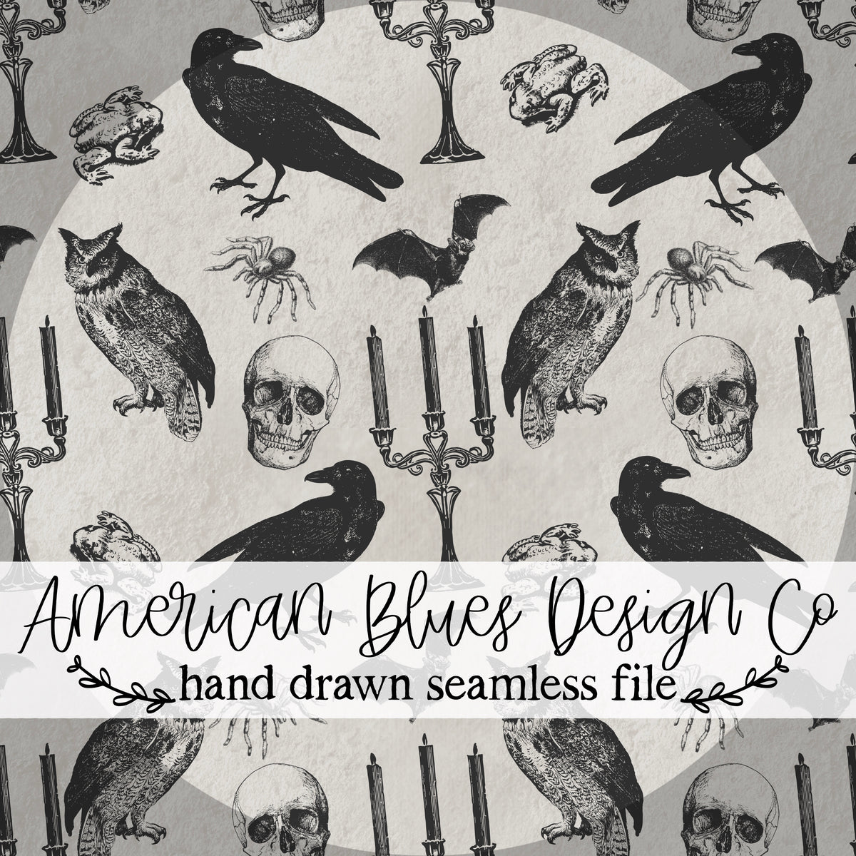 Cabinet of Curiosities seamless pattern