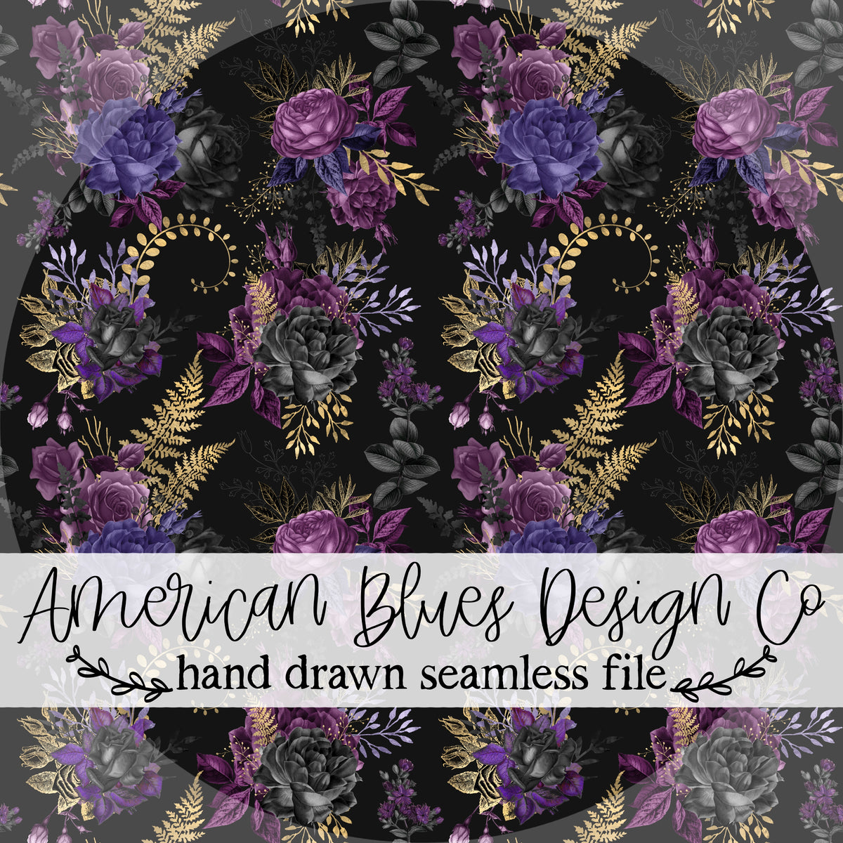 Midnight Amethyst seamless pattern