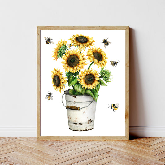 Sunflowers & Bees