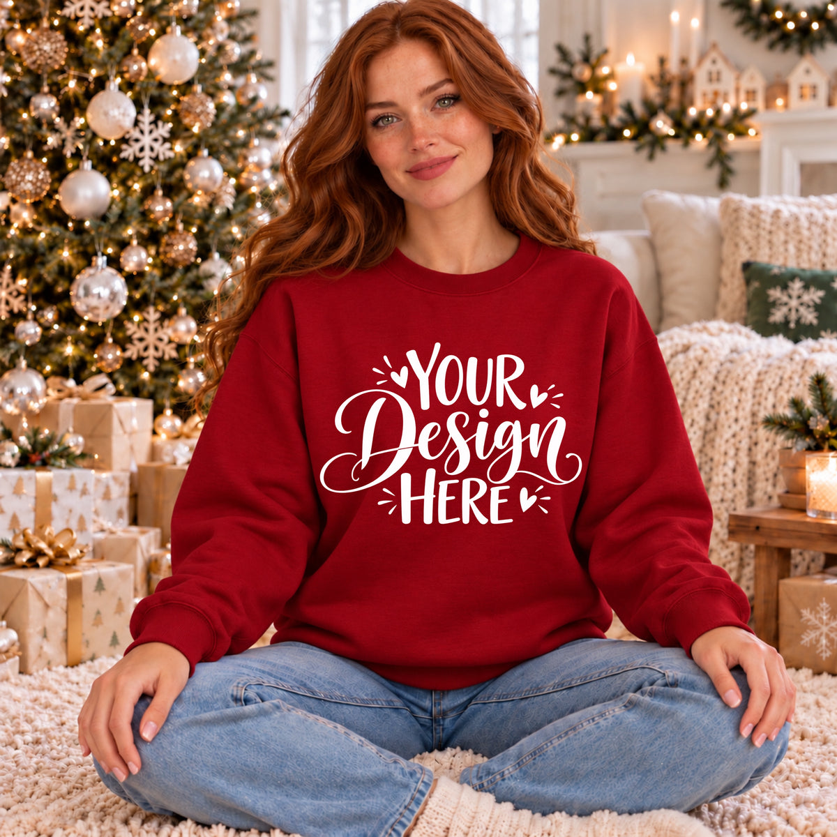 Christmas Model Crewneck Red