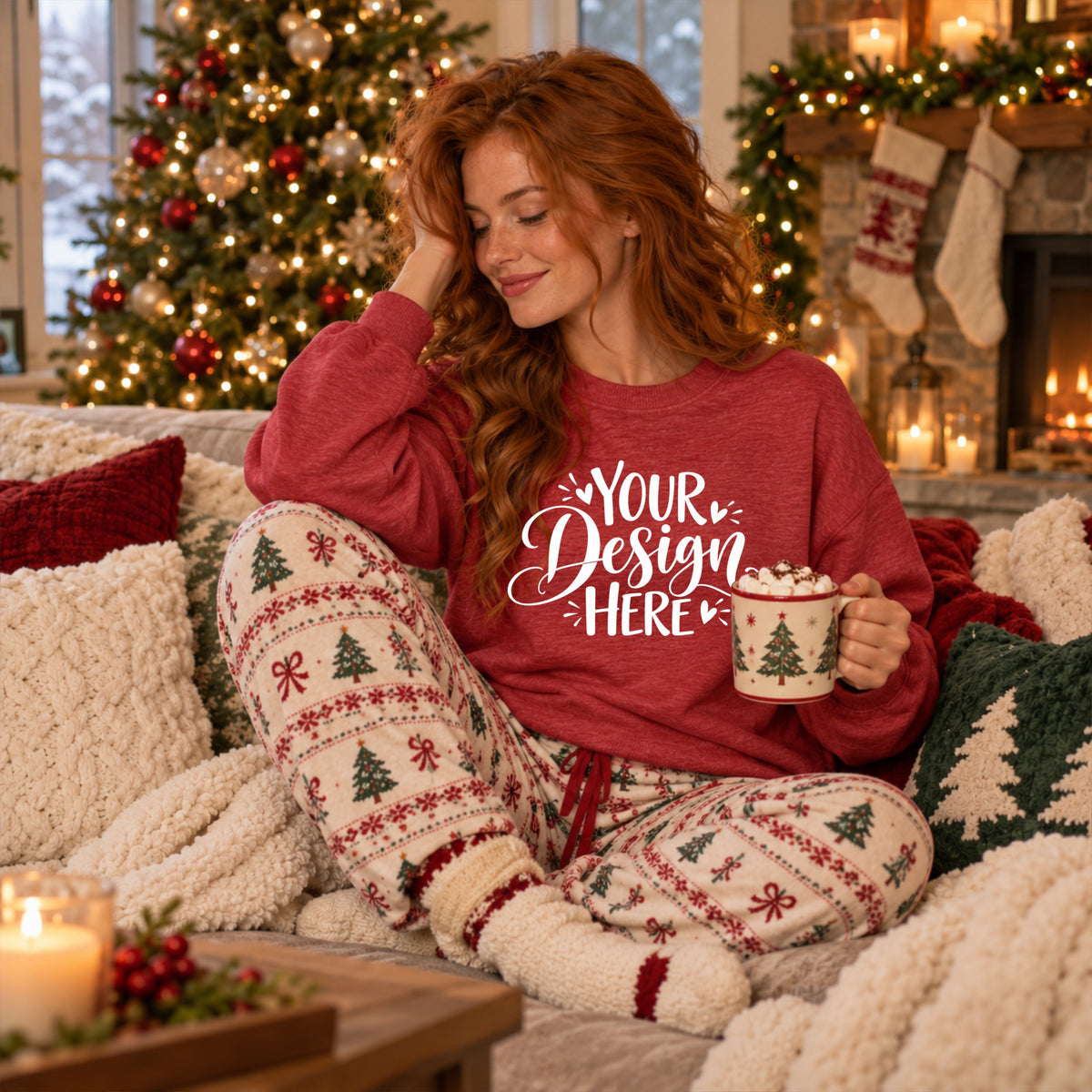 Christmas Model Crewneck Red