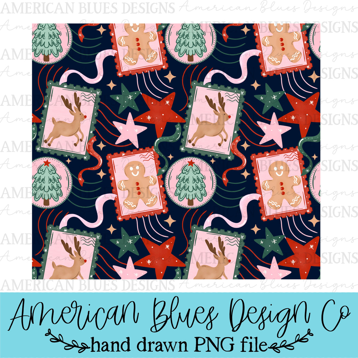 Postmarked With Cheer 20oz Skinny Tumbler Wrap - Midnight Navy