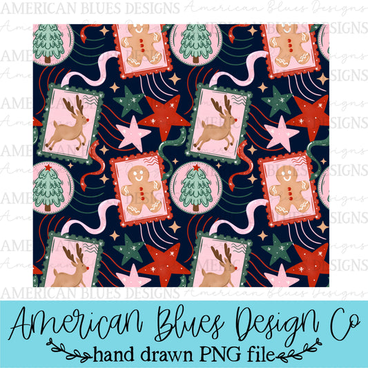 Postmarked With Cheer 20oz Skinny Tumbler Wrap - Midnight Navy