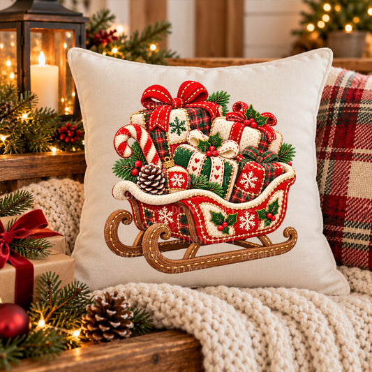 Sleigh and presents Christmas Cozy Stitches