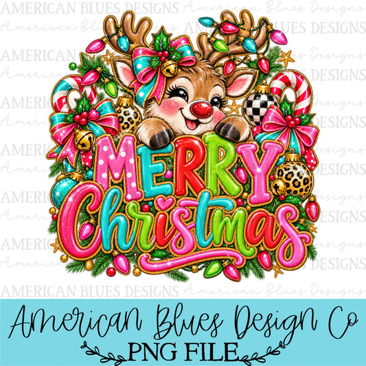 Merry Christmas with Reindeer — Holly Jolly Doodles