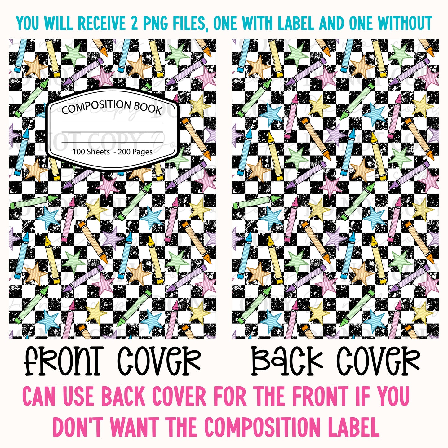 Stars & Crayons Composition Notebook Cover