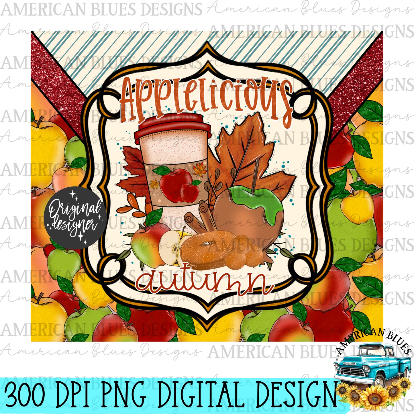 Applelicious Autumn- 20 oz wrap | American Blues Designs