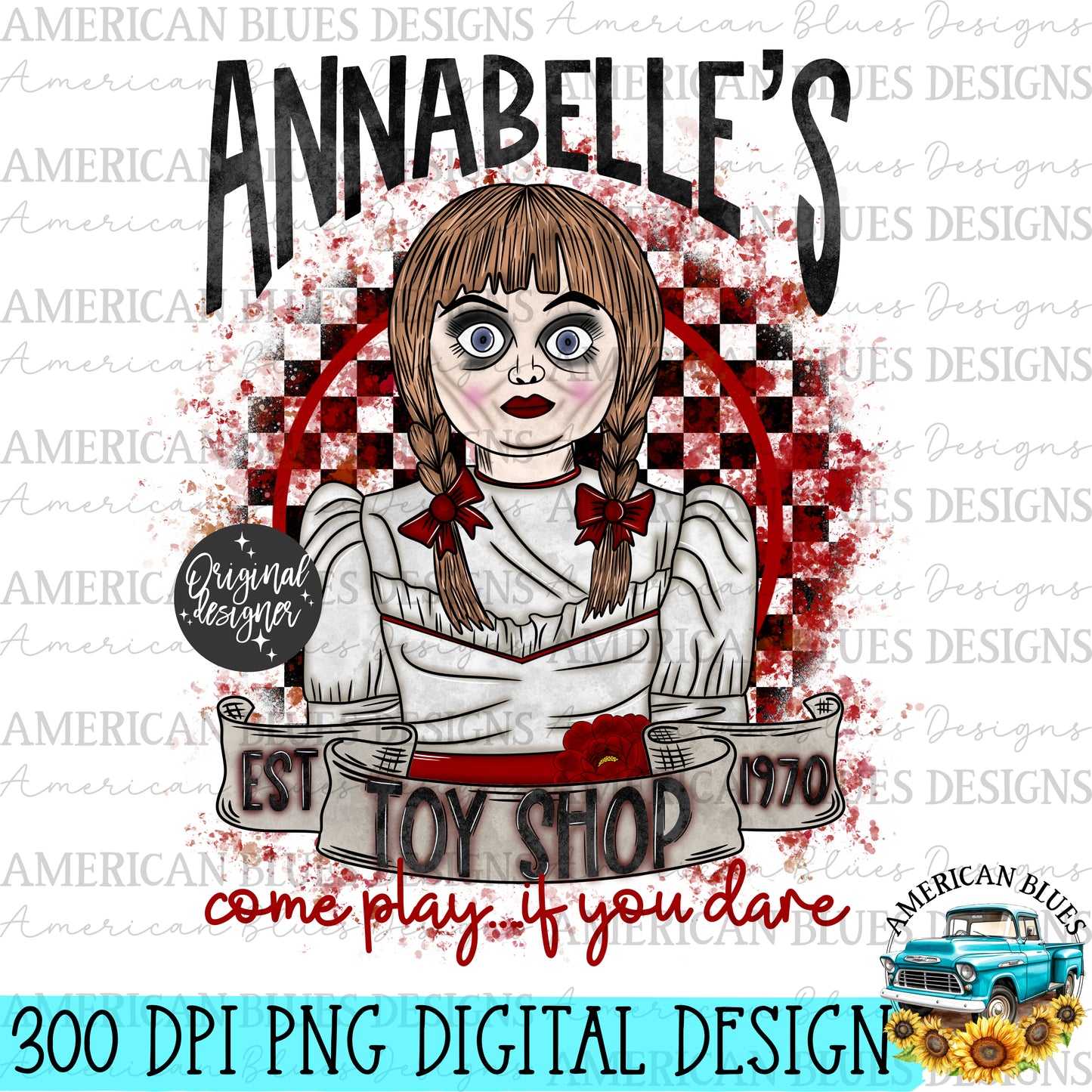 Annabelle's Toy Shop digital design | American Blues Designs