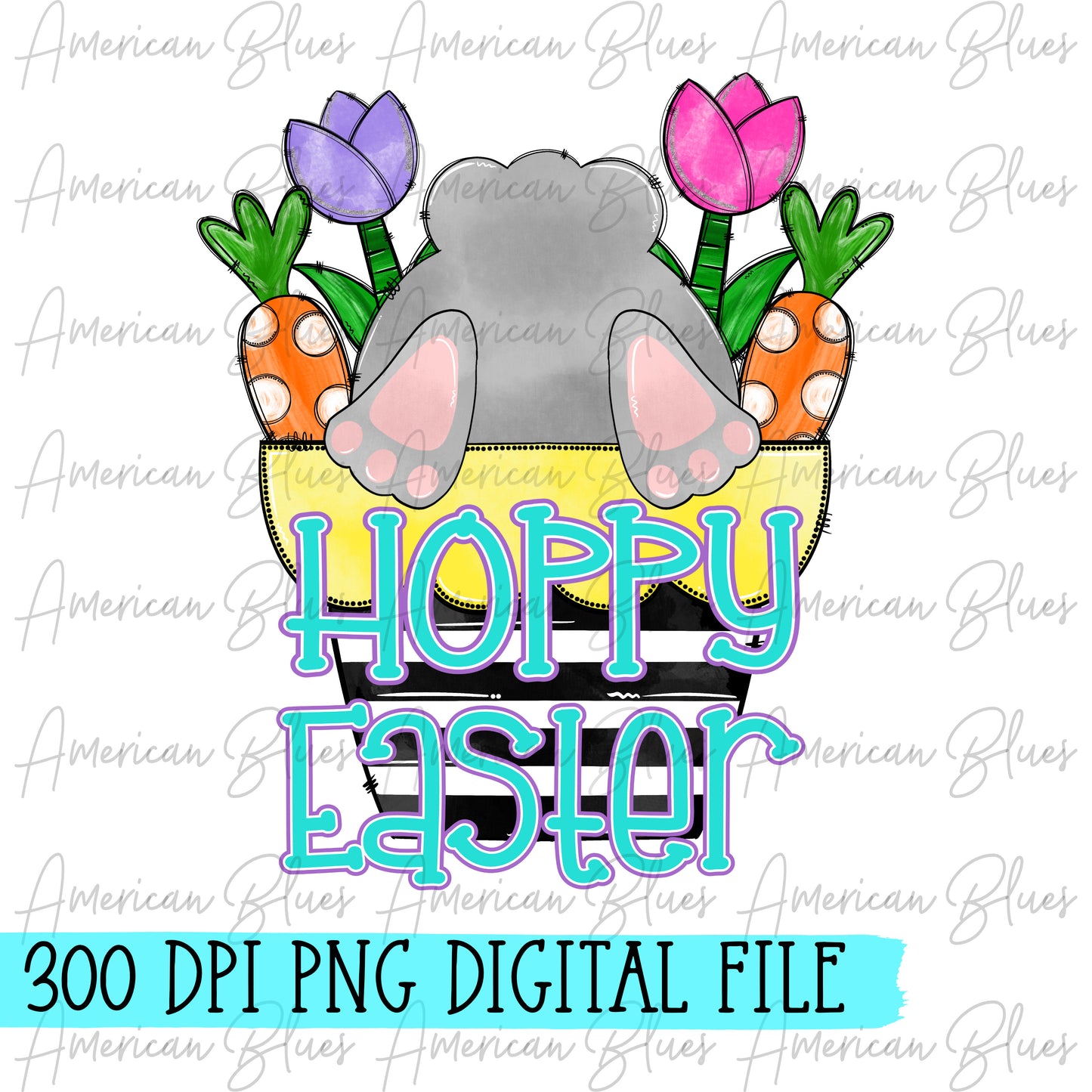 Hoppy Easter bunny bum flower pot- DIGITAL
