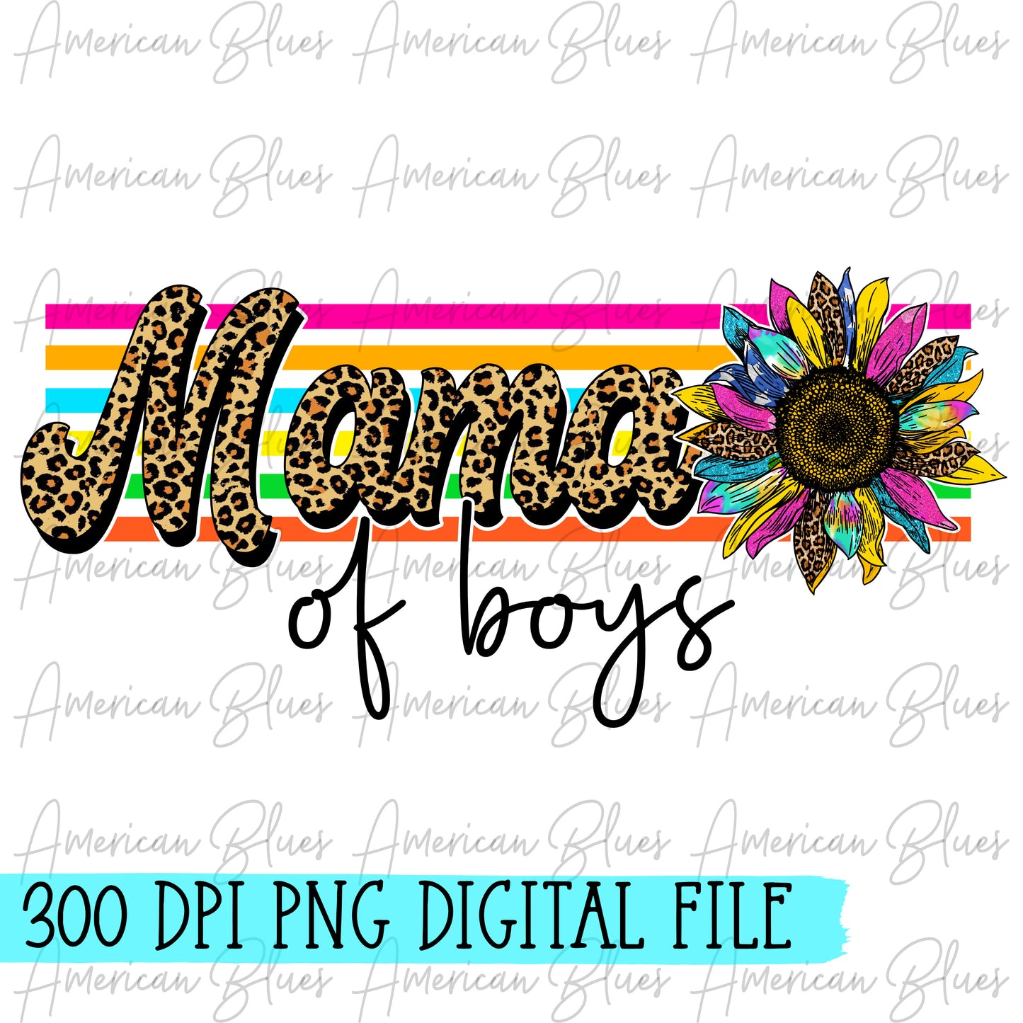 Mama of boys- leopard retro DIGITAL
