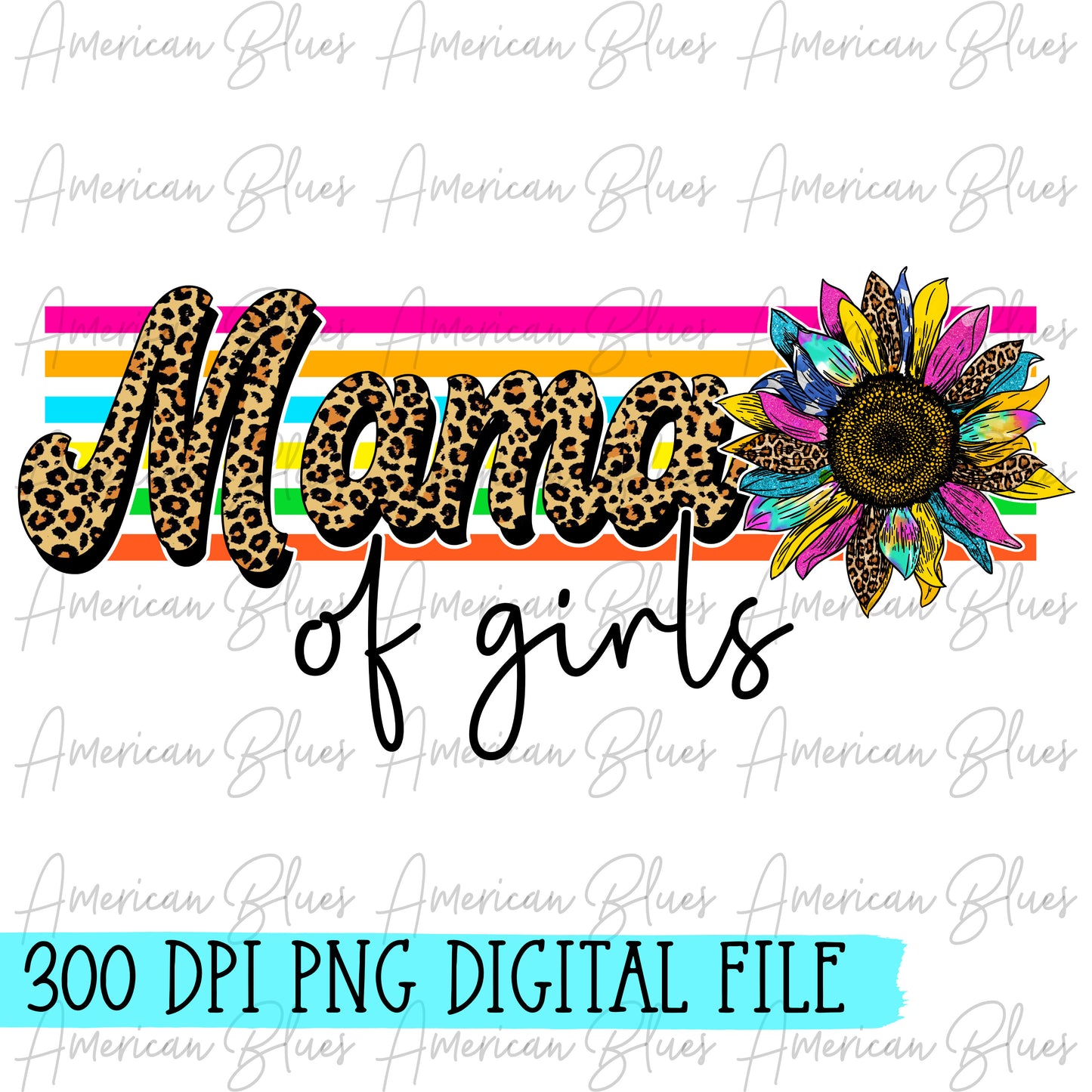 Mama of girls- leopard retro DIGITAL
