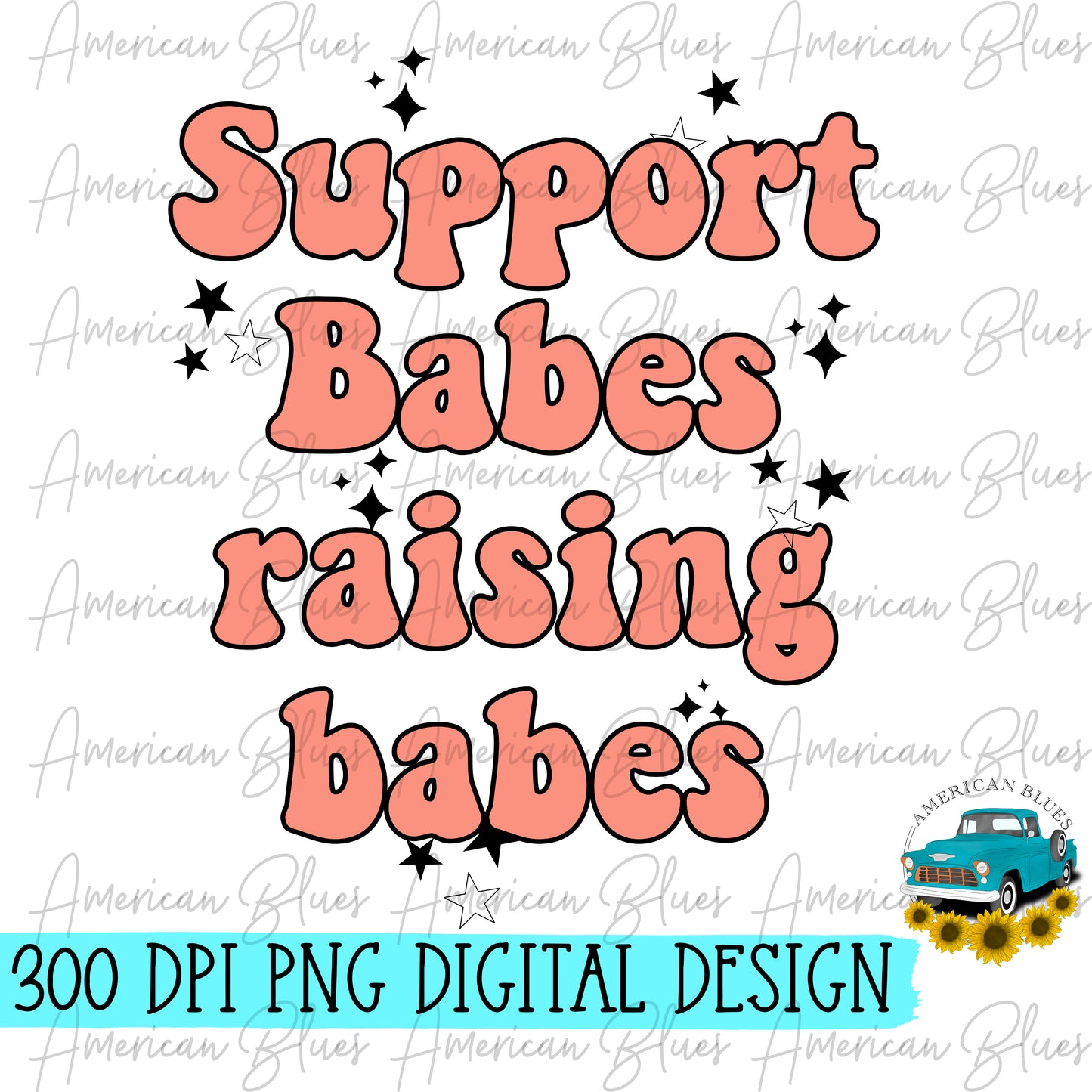 Support Babes Raising Babes- coral