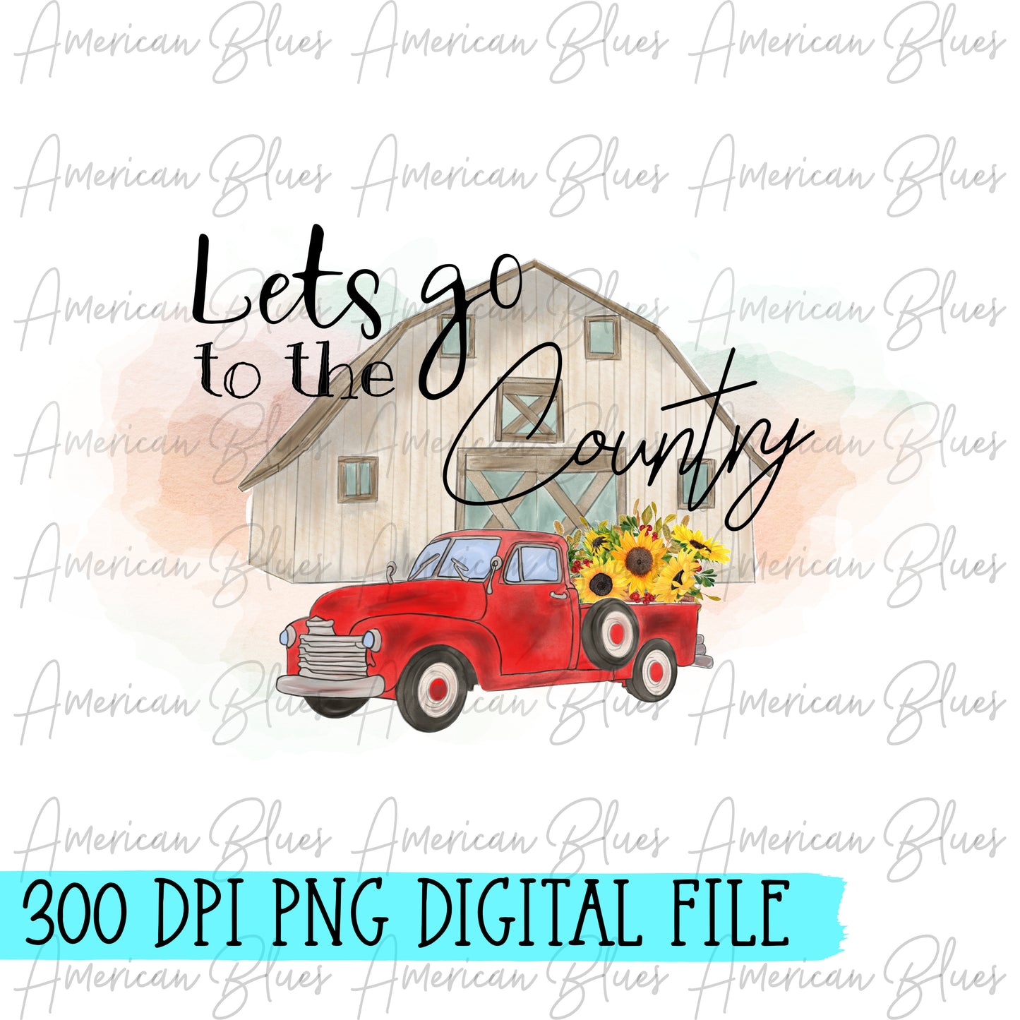 Let's go to the country- white barn DIGITAL