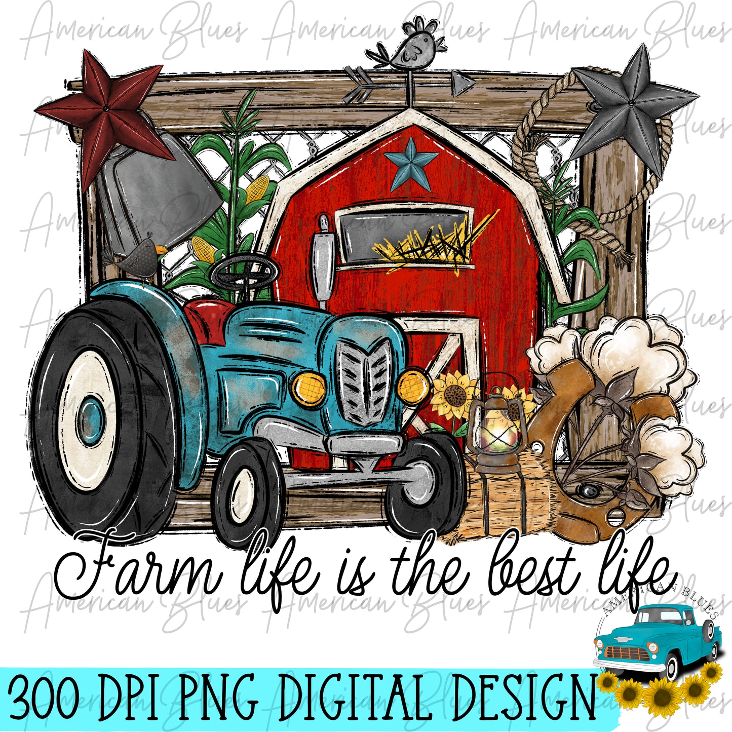 Farm life is the best life- tin stars