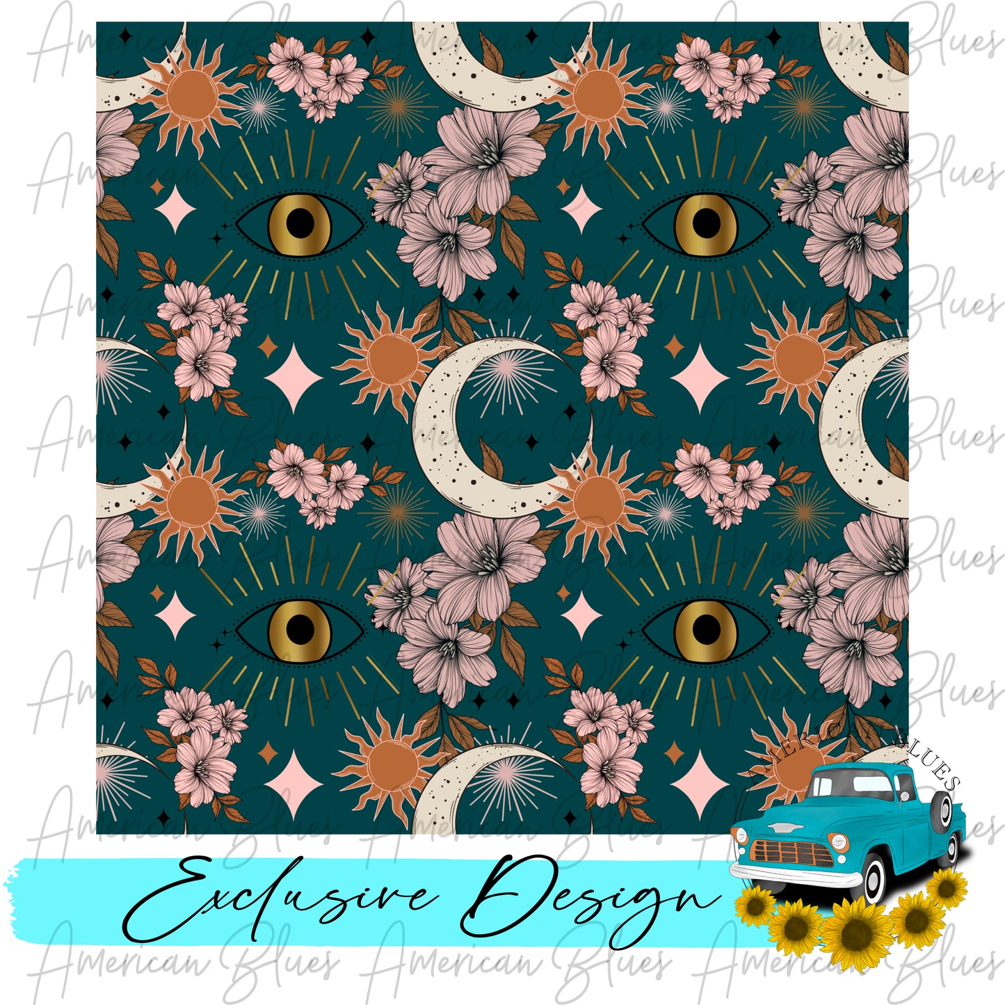 Golden Eye Seamless Pattern