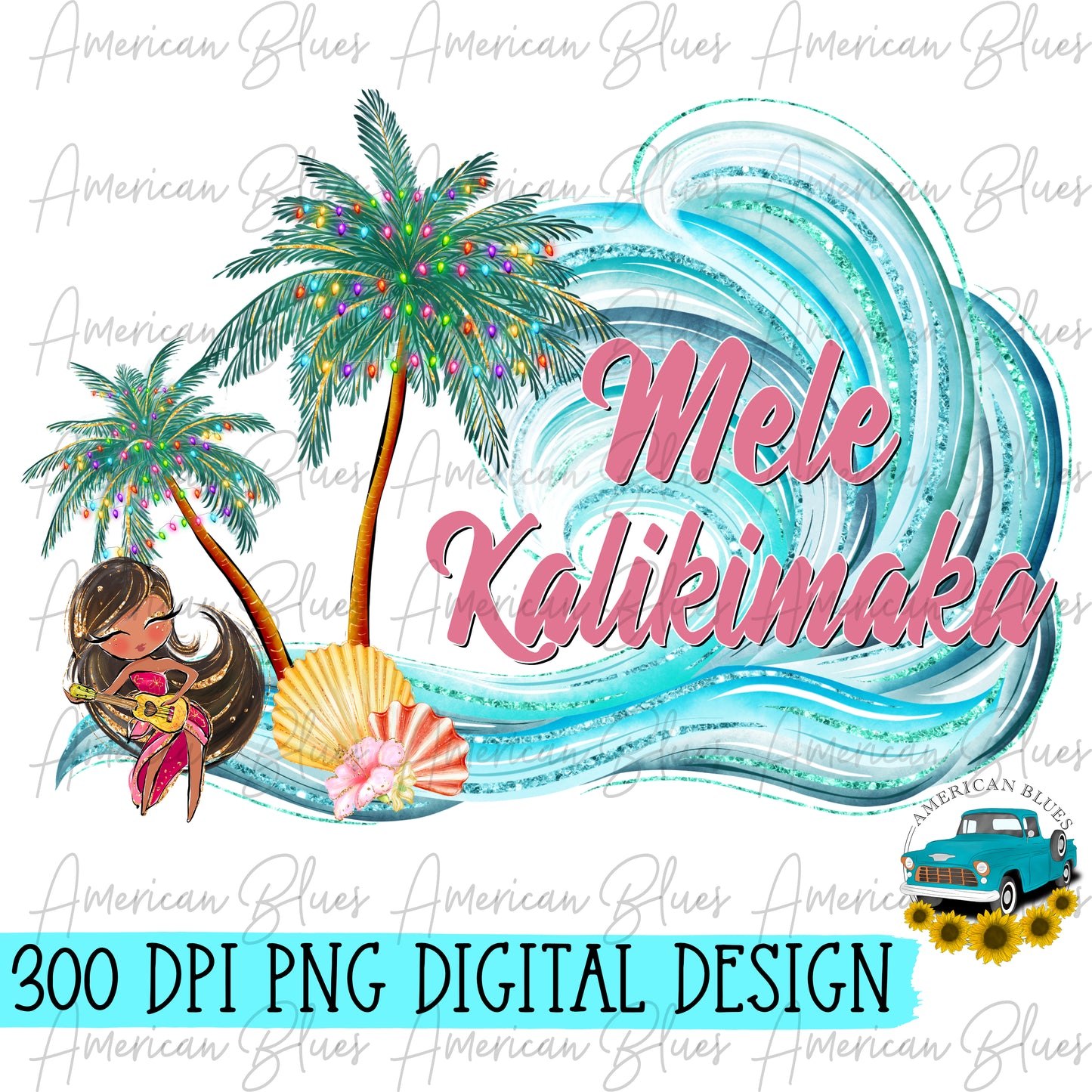 Mele Kalikimaka- girl with ukulele