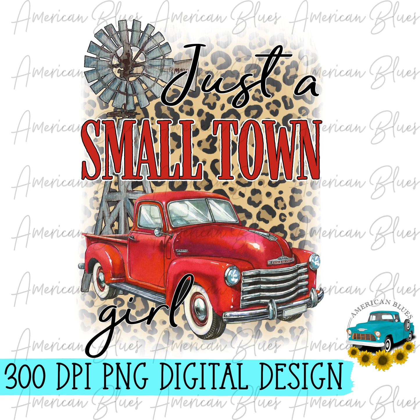 Just a small town girl red truck- windmill