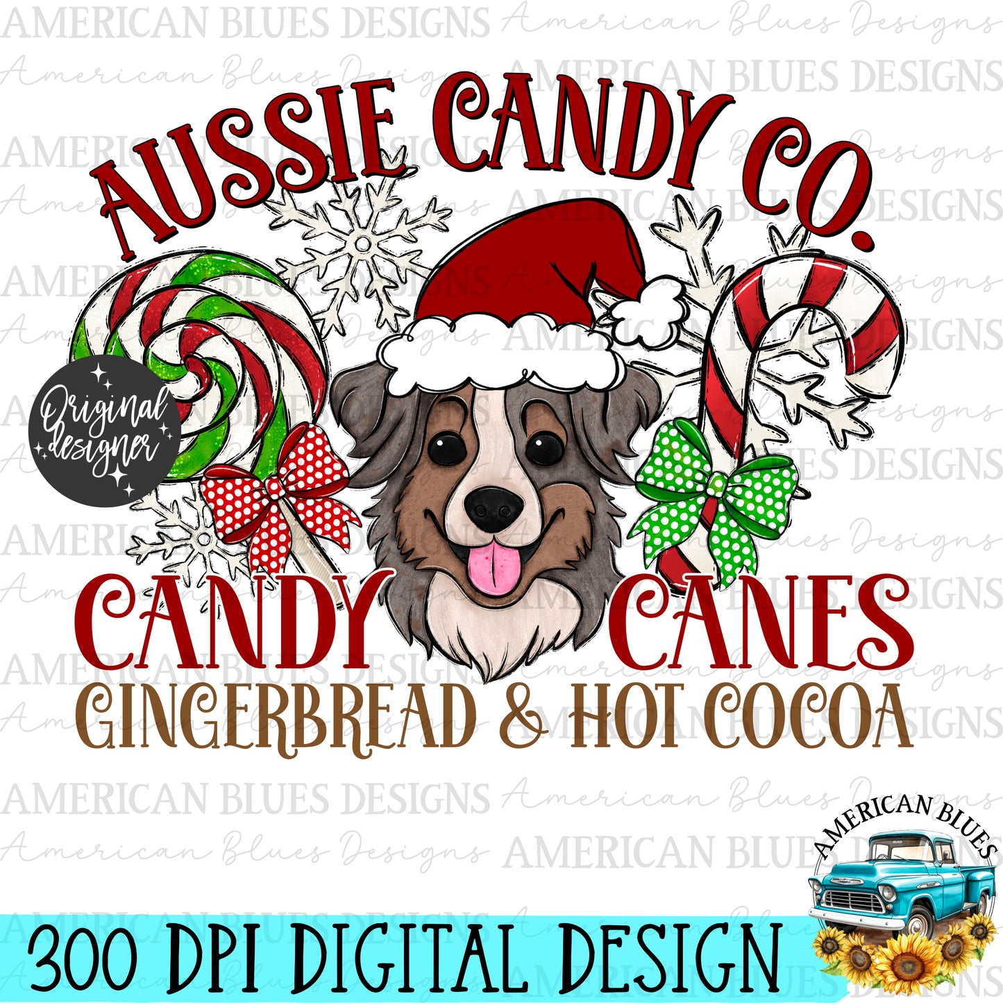 Christmas Dog Candy co digital design | American Blues Designs