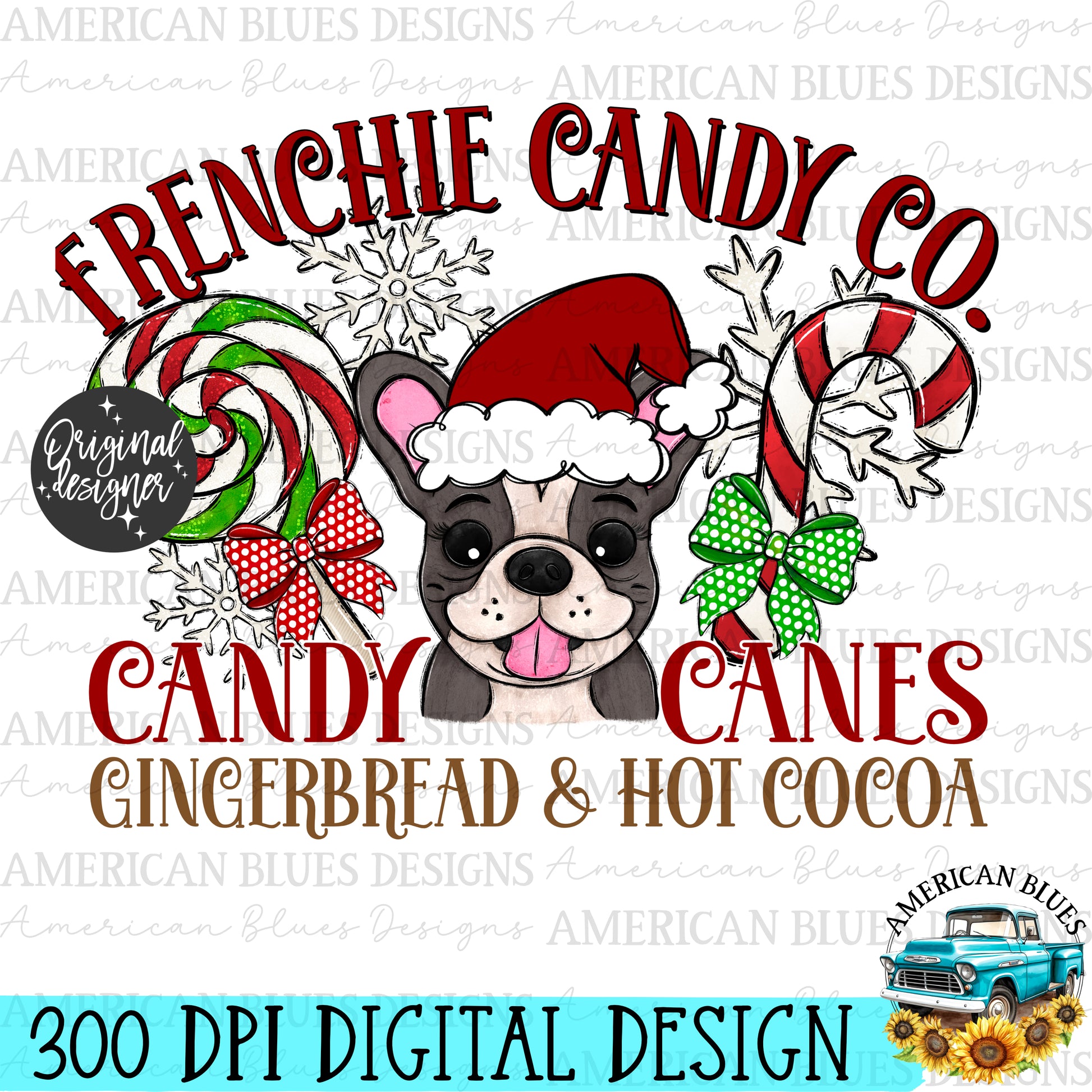 Christmas Dog Candy co digital design | American Blues Designs