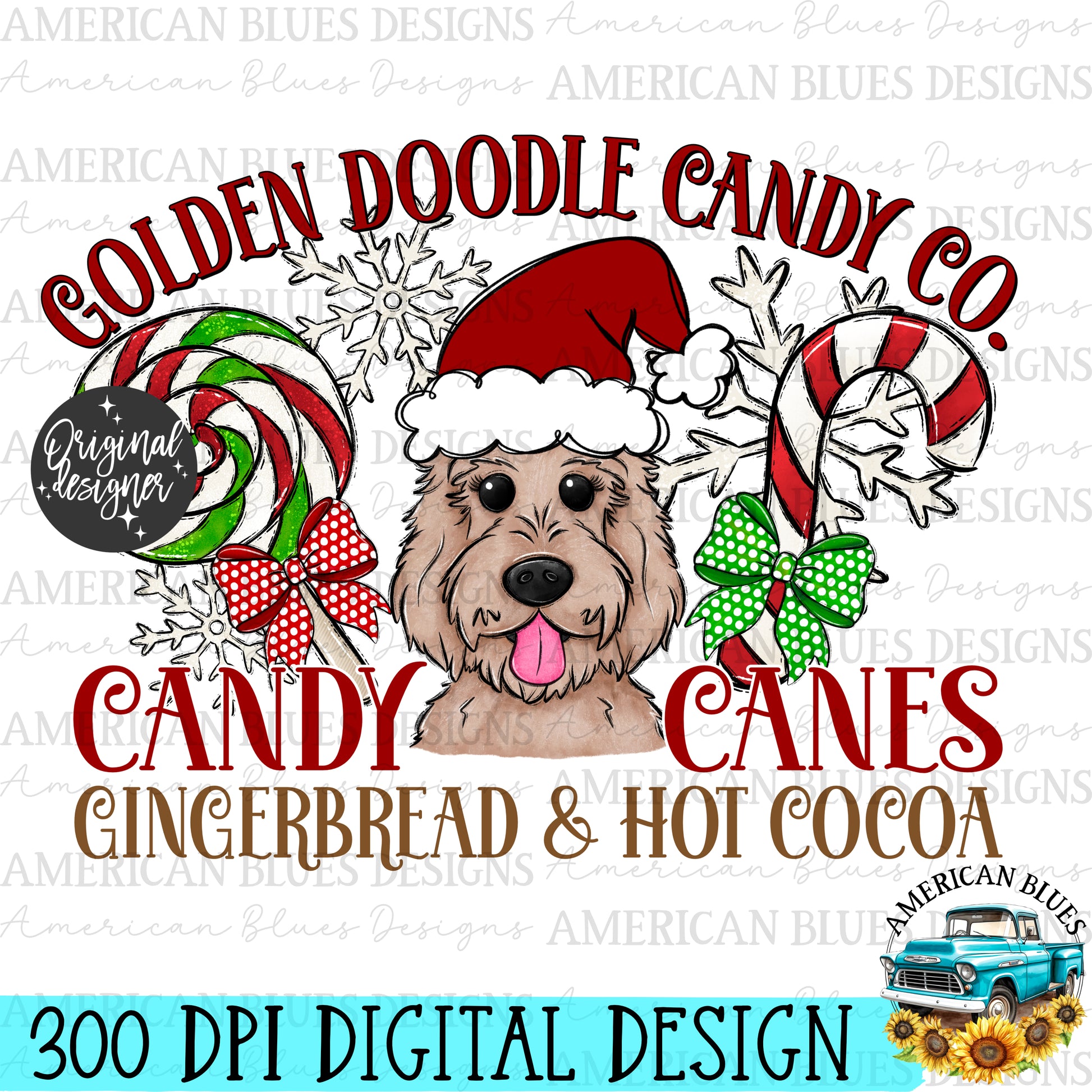 Christmas Dog Candy co digital design | American Blues Designs