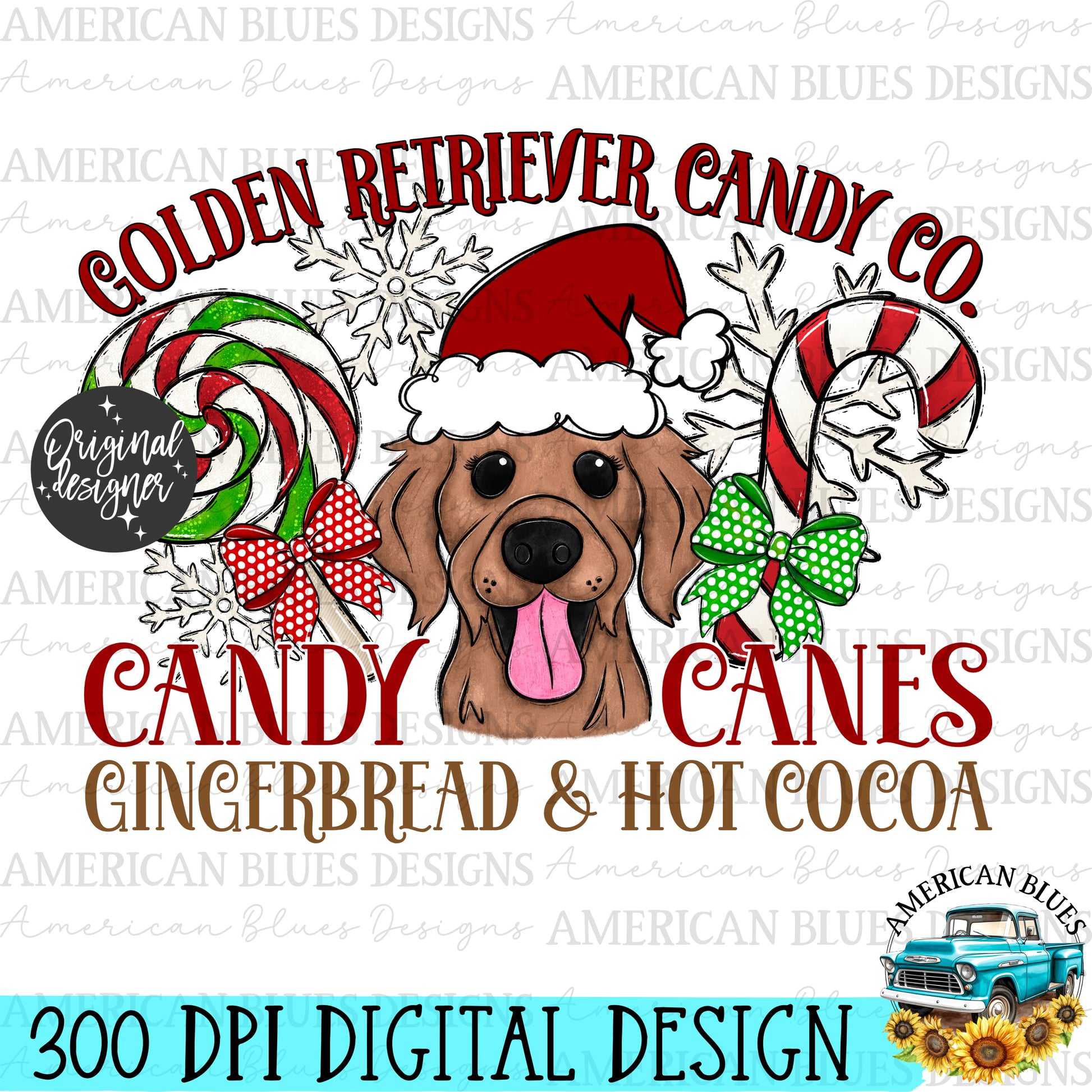 Christmas Dog Candy co digital design | American Blues Designs