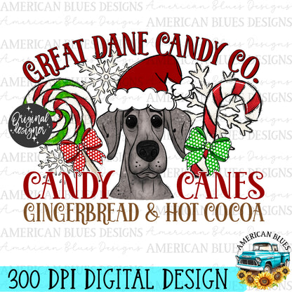 Christmas Dog Candy co digital design | American Blues Designs