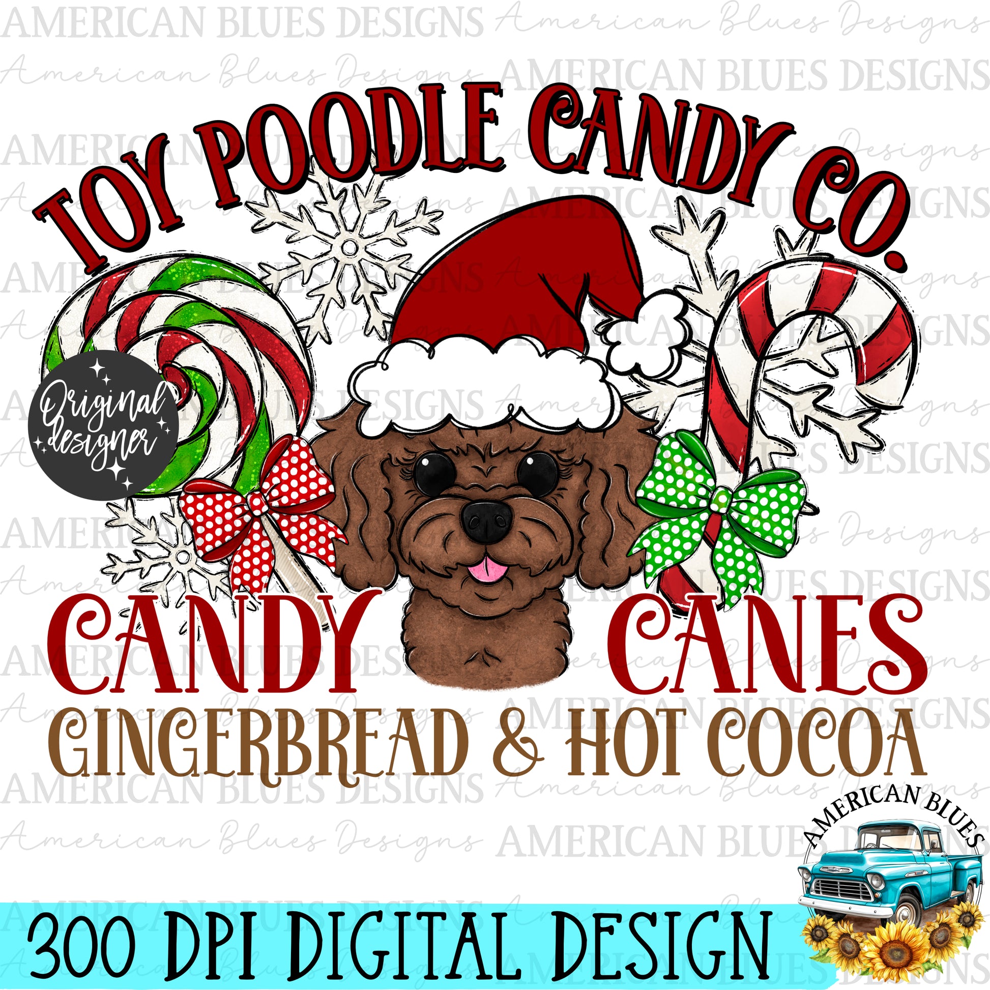 Christmas Dog Candy co digital design | American Blues Designs