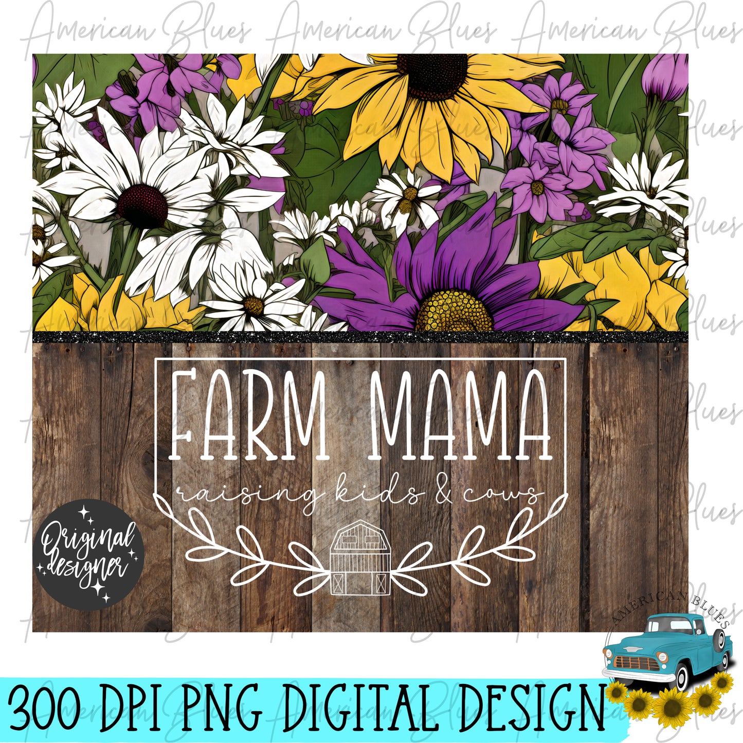 Farm Mama rustic florals 20 oz straight tumbler wrap