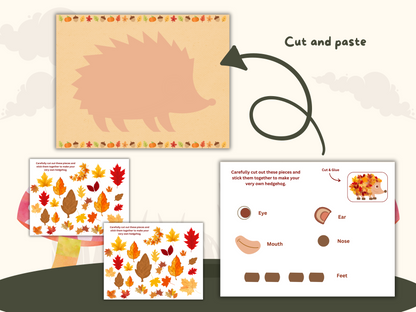 Fall Leaves Hedgehog Craft (Printable Kids Craft)