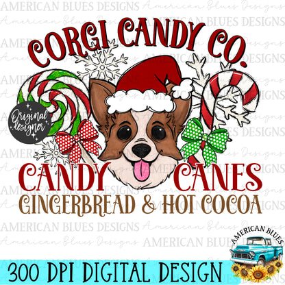 Christmas Dog Candy co digital design | American Blues Designs