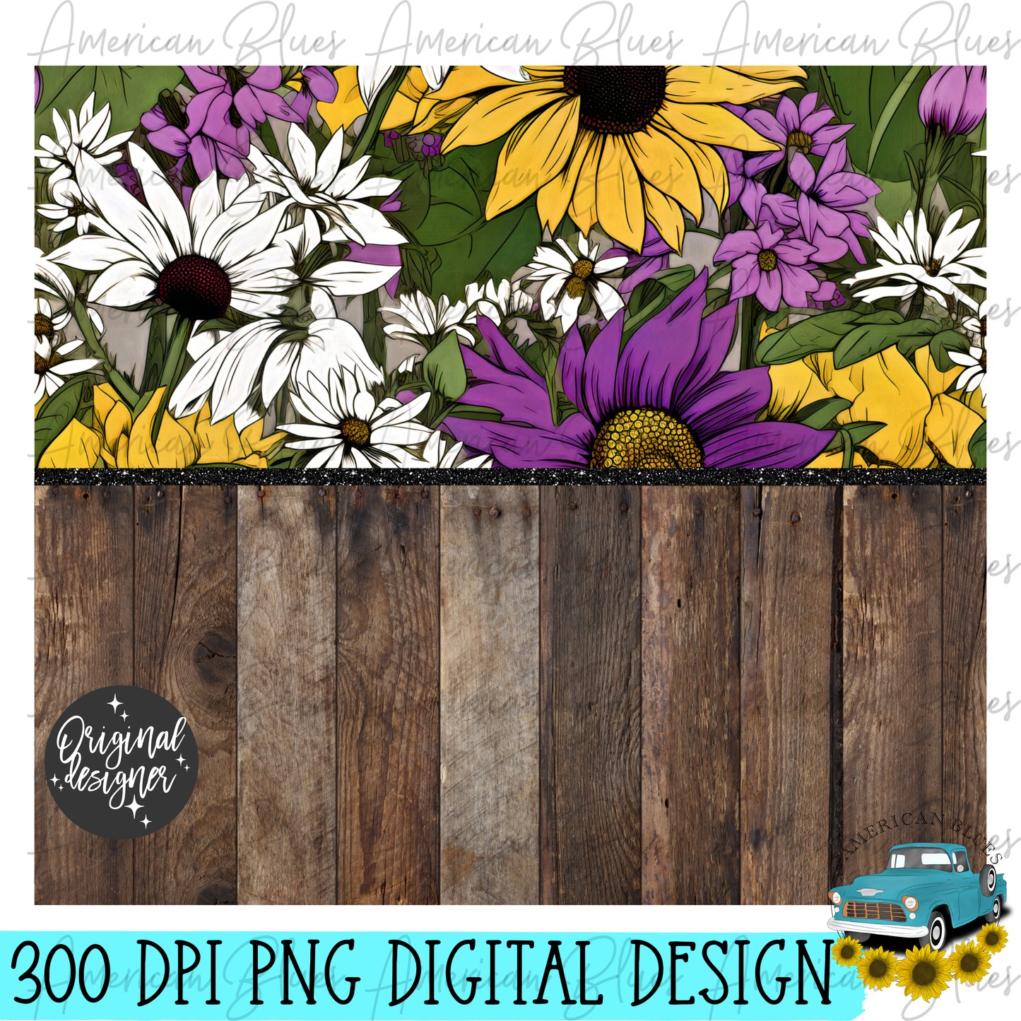 Barnwood & purple florals 20 oz straight tumbler wrap