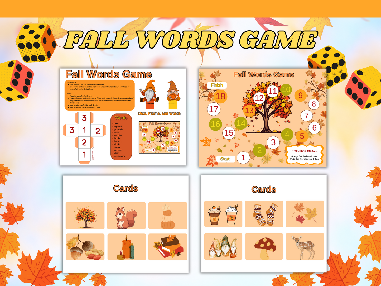 Fall themed board games