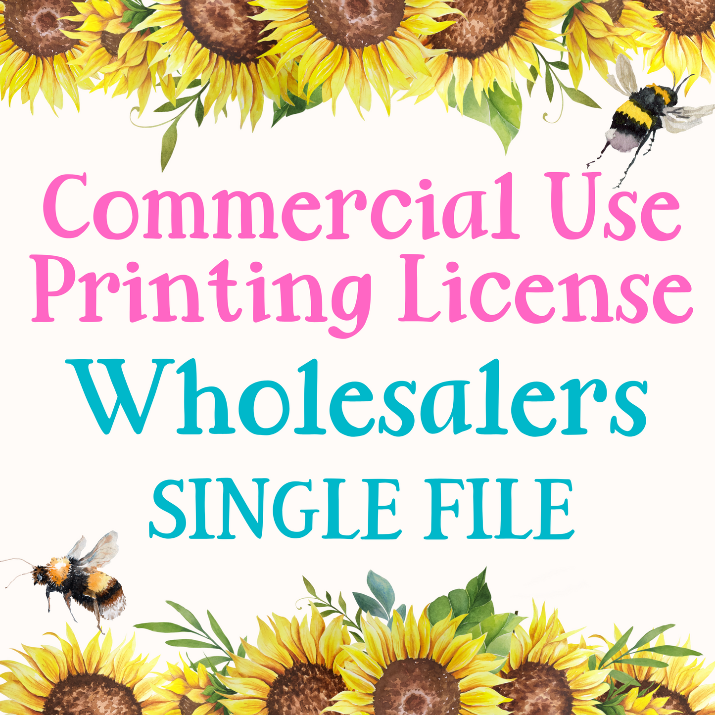 Commercial Use Printing License for wholesalers for single file