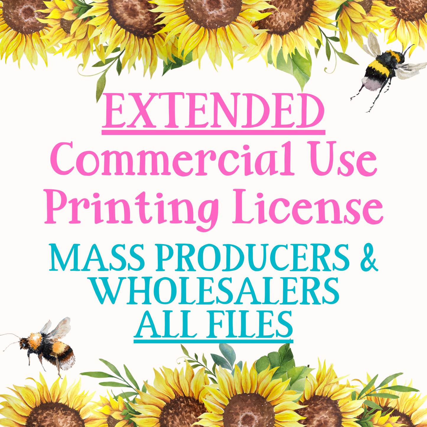 Extended Commercial Use Printing License for Mass Producers & Wholesalers, over 2,000 printed items  All Files