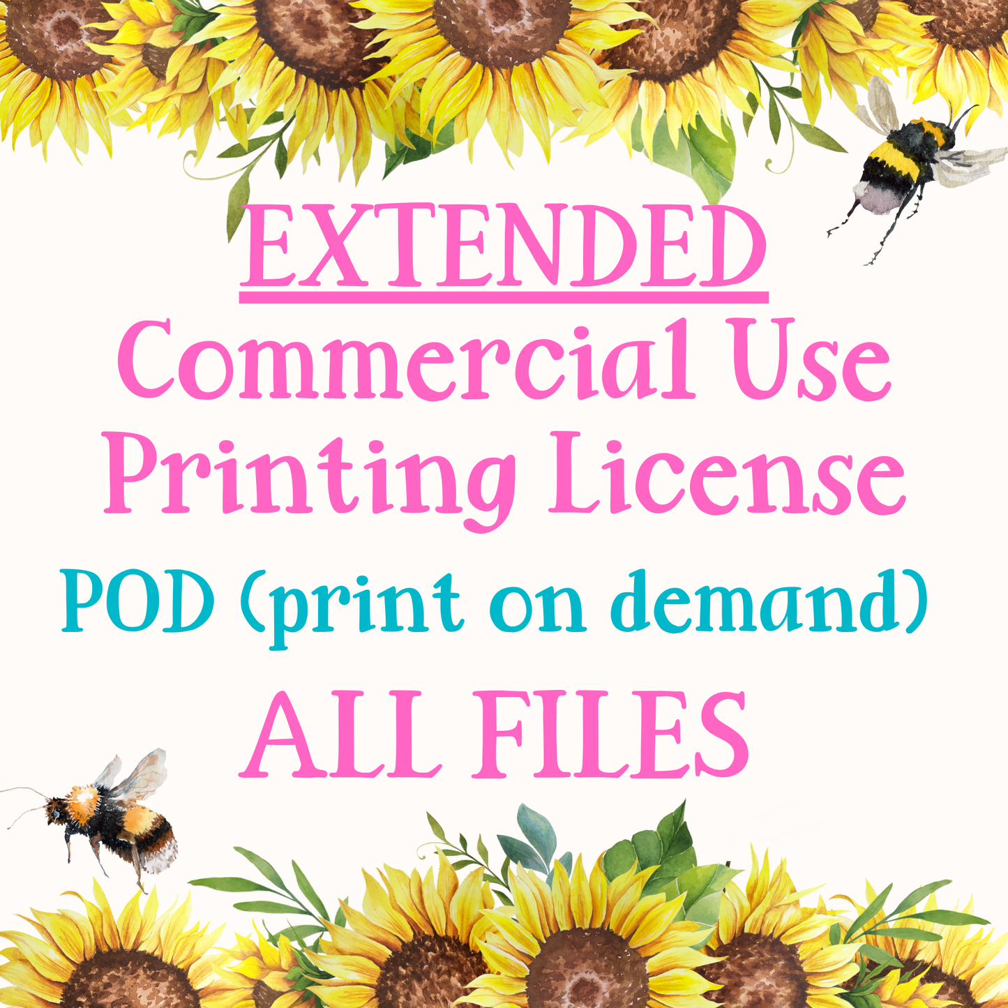 Extended Commercial Use Printing License for POD (print on demand) All Files