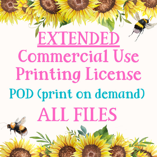 Extended Commercial Use Printing License for POD (print on demand) All Files