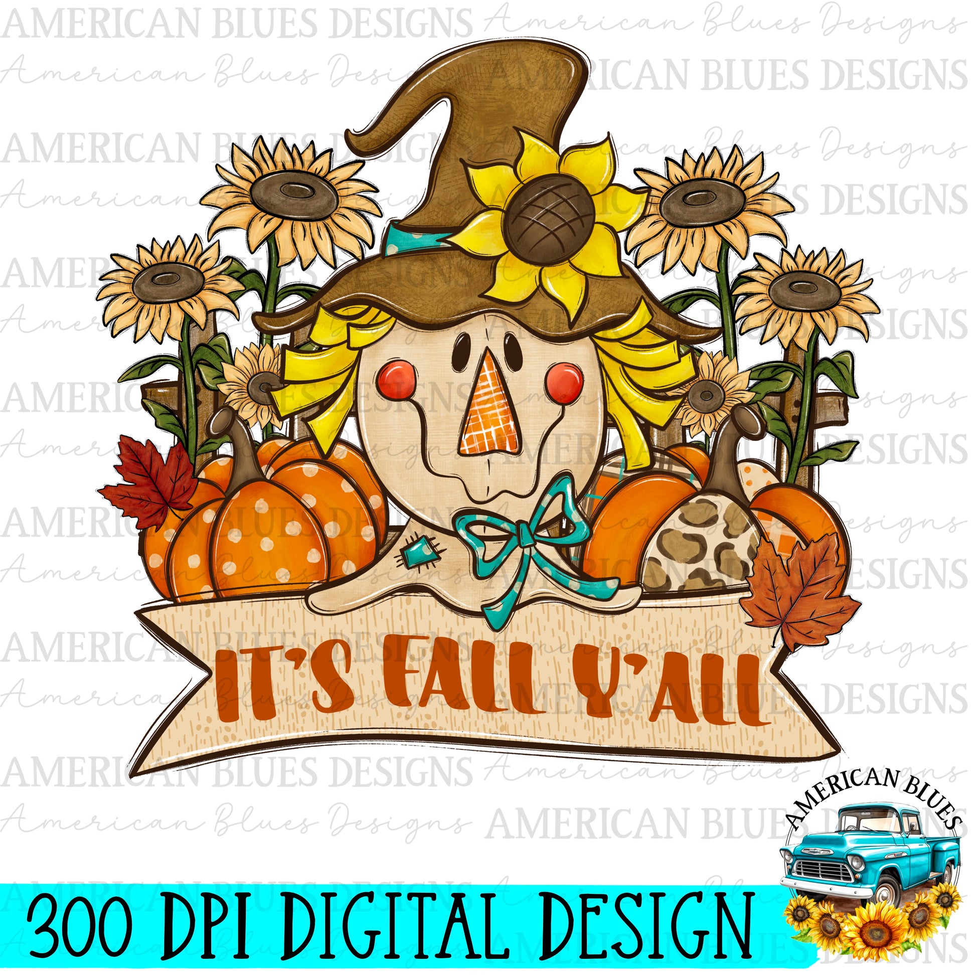 It’s Fall y’all digital design | American Blues Designs 