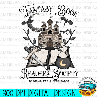 Fantasy Book Readers Society digital design | American Blues Designs 